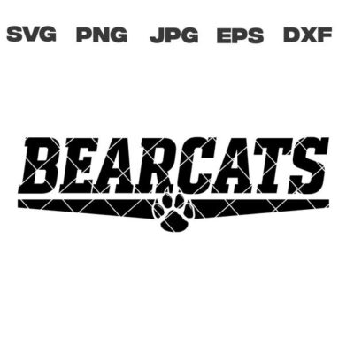 10044 Bearcats svg Bearcats School Mascot Clipart svg dxf eps png jpg sublimation cut files for cricut silhouette vector digital