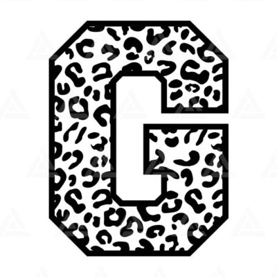 1013 Leopard G Letter Monogram Svg Cheetah G Letter Svg Leopard Font Alphabet Svg Cut File Cricut Silhouette Png Pdf Eps Vector