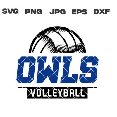 10154 Owls SVG Owls Volleyball SVG Volleyball svg png jpg dxf eps Cricut Files Digital Download Silhouette Instant Download