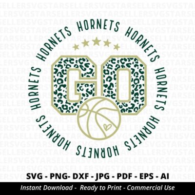 1016 Go Hornets Basketball SVG PNG Hornets svg Leopard Go Hornets Hornets Shirt svg Hornets Basketball svg Hornets Mom svg Hornets PNG Cricut