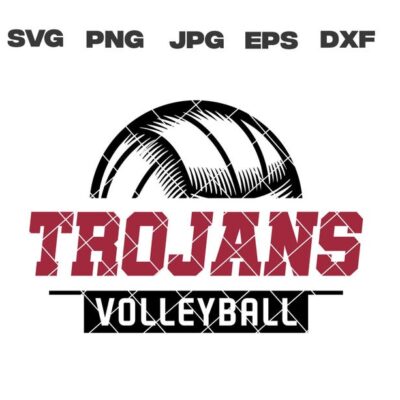 10167 Trojans SVG Trojans Volleyball SVG Volleyball svg png jpg dxf eps Cricut Files Digital Download Silhouette Instant Download