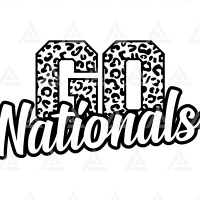 1020 Go Nationals Leopard Svg Go Nationals Football Run Nationals Cheer Mom T Shirt Go Team Cut File Cricut Png Pdf Vector Stencil