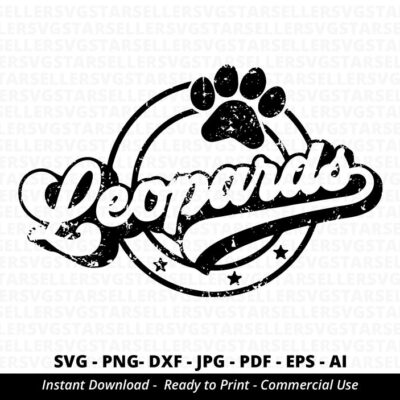 1020 Leopards SVG PNG Leopards Paw svg Leopards Mascot svg Leopards Cheer svg Retro Leopards svg Leopards Sport svg Leopards Shirt svg