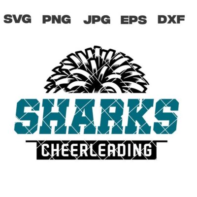 10262 Sharks SVG Sharks Cheerleading SVG Cheerleading svg png jpg dxf eps Cricut Files Digital Download Sublimation Vector