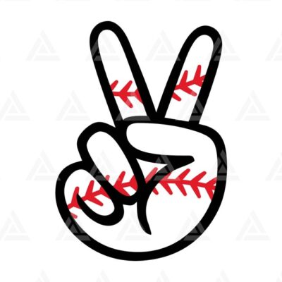 1028 Peace Hand Sign Baseball Svg Red Stitch Baseball T shirt Baseball Cheer Mom Baseball Png Cut File Cricut Silhouette Png Pdf Vector