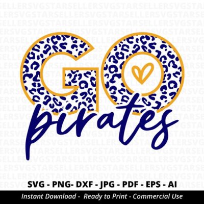 1029 Go Pirates SVG PNG Pirates svg Leopard Go Pirates svg Pirates Shirt svg Pirates Mascot svg Pirates Heart svg Pirates Mom svg Cricut