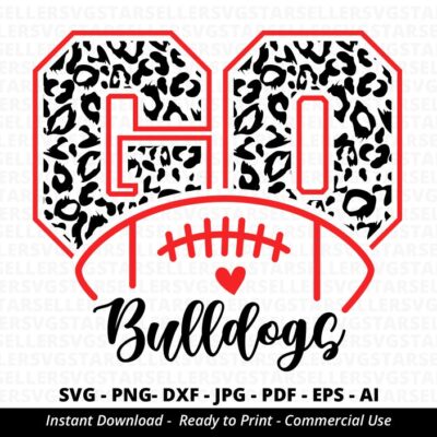 103 Go Bulldogs Football SVG Bulldogs svg Leopard Go Bulldogs svg Bulldogs Mascot svg Bulldogs Pride svg Bulldogs Cheer School Spirit svg Cricut