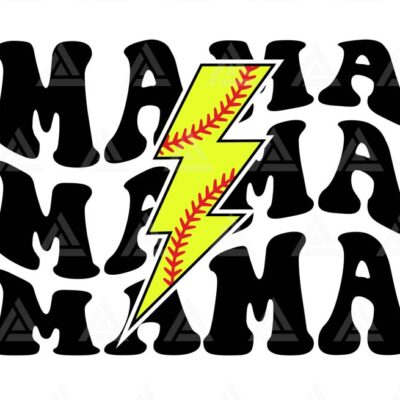 1030 Mama Svg Softball Lightning Bolt Svg Mama Png Softball Mom T shirt Design Sports Mama Sublimation Cut File Cricut Png Pdf Vector