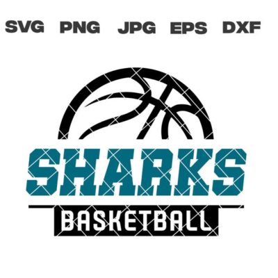 10312 Sharks SVG Sharks Basketball SVG Basketball Team svg png jpg dxf eps Cricut Files Digital Silhouette Instant Download