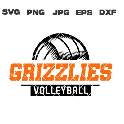 10352 Grizzlies SVG Grizzlies Volleyball SVG Volleyball svg png jpg dxf eps Cricut Files Digital Download Silhouette Instant Download