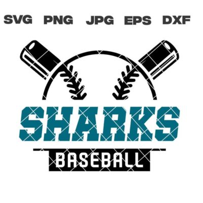 10366 Sharks SVG Sharks Baseball SVG Baseball Team svg png jpg dxf eps Cricut Files Digital Download Silhouette Instant Download