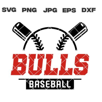 10375 Bulls SVG Bulls Baseball SVG Baseball Team svg png jpg dxf eps Cricut Files Digital Download Silhouette Instant Download