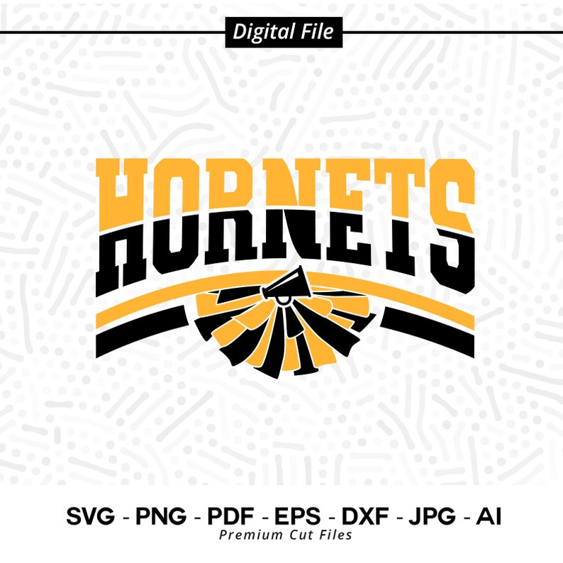 1042 Hornets Cheer Shirt Design SVG PNG Hornets Svg Hornet Cheer Svg Hornets Shirt svg School Spirit svg Hornets Cheer Megaphone Pom pom