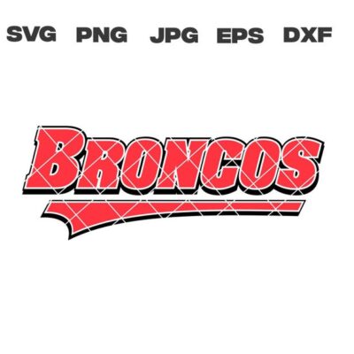 10424 Bronco svg Broncos svg dxf eps png jpg Files for Cricut Sublimation School Spirit Clipart Digital Vector