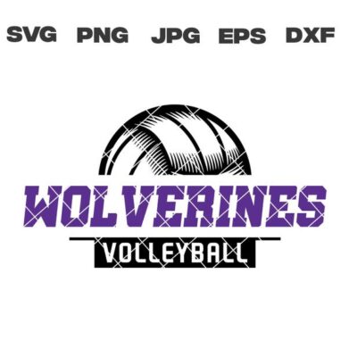 10475 Wolverines SVG Wolverines Volleyball SVG Volleyball svg png jpg dxf eps Cricut Files Digital Download Silhouette Instant Download