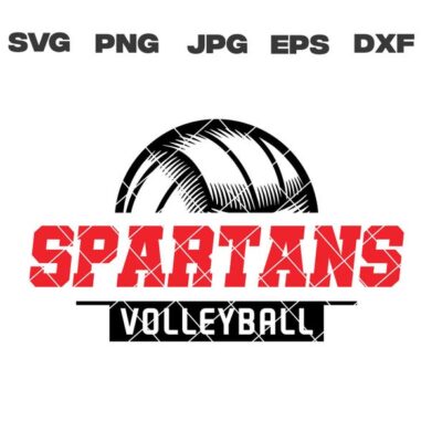 10478 Spartans SVG Spartans Volleyball SVG Volleyball svg png jpg dxf eps Cricut Files Digital Download Silhouette Instant Download