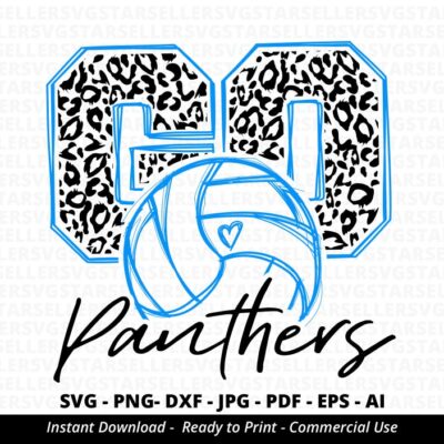 1048 Go Panthers Volleyball svg Panthers Shirt svg Volleyball Mom svg Panthers svg Panthers Mascot svg School Team svg Panthers Mom svg Cricut