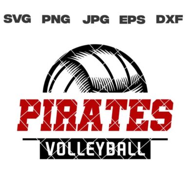 10484 Pirates SVG Pirates Volleyball SVG Volleyball svg png jpg dxf eps Cricut Files Digital Download Silhouette Instant Download