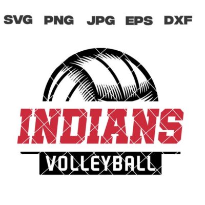 10490 Indians SVG Indians Volleyball SVG Volleyball svg png jpg dxf eps Cricut Files Digital Download Silhouette Instant Download