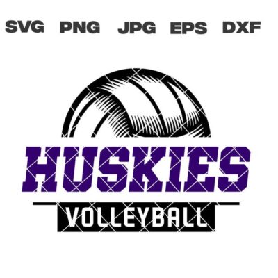 10491 Huskies SVG Huskies Volleyball SVG Volleyball svg png jpg dxf eps Cricut Files Digital Download Silhouette Instant Download