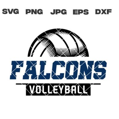 10494 Falcons SVG Falcons Volleyball SVG Volleyball svg png jpg dxf eps Cricut Files Digital Download Silhouette Instant Download