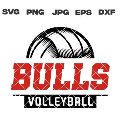 10497 Bulls SVG Bulls Volleyball SVG Volleyball svg png jpg dxf eps Cricut Files Digital Download Silhouette Instant Download