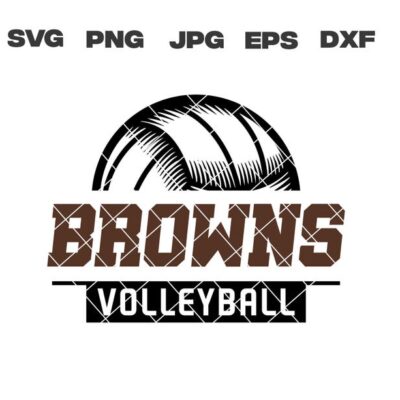 10498 Browns svg Browns Volleyball svg Volleyball svg png jpg dxf eps Cricut Files Digital Silhouette Instant Download