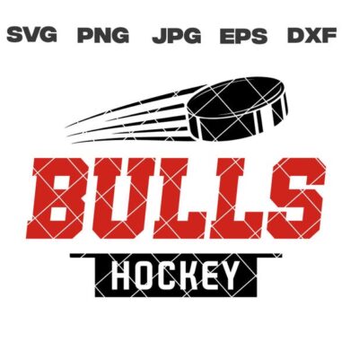 10522 Bulls svg Bulls Hockey svg Hockey svg png jpg dxf eps Cricut Files Digital Silhouette Instant Download