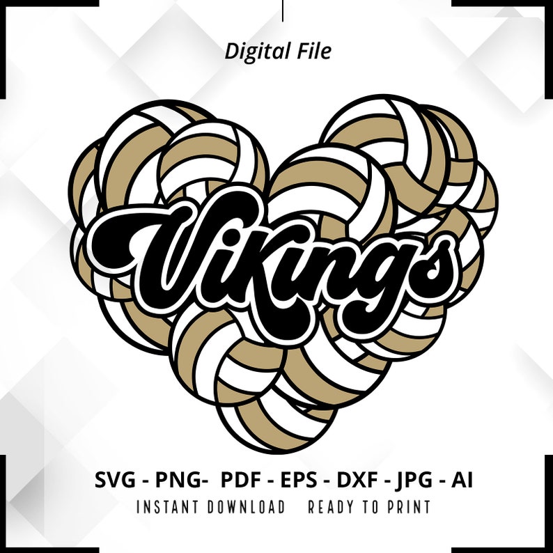 1063 Vikings Heart SVG PNG Vikings svg Vikings Volleyball svg Heart Designs Mascot Volleyball Mom svg Vikings Cheer svg Vikings Shirt svg