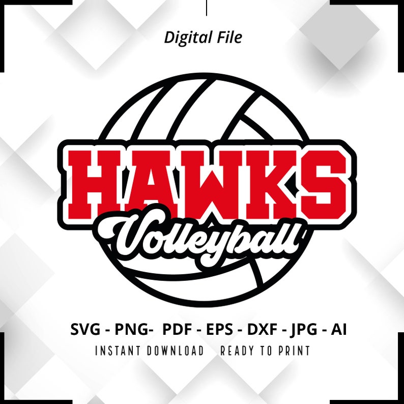 1064 Hawks Volleyball SVG PNG Hawks svg Hawks Cheer svg Volleyball svg Hawks Mom svg Hawks Shirt svg Hawks Pride svg Cricut