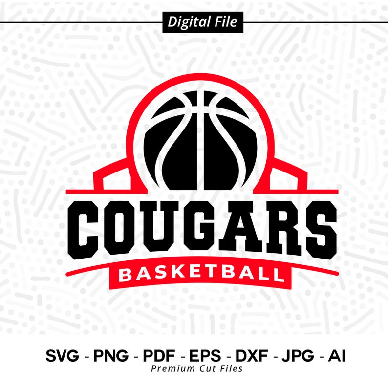 1065 Basketball SVG PNG Cougars Basketball svg Cougar Basketball svg Cougar svg Basketball Clipart Cricut Cut Files SVG for Shirts Cheer