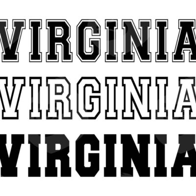 10682 Virginia Svg Virginia Png Varsity Font Svg College Font Text America State Svg Vector Cut file Cricut Silhouette Sticker