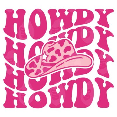 10684 Howdy Svg Howdy Png Cowgirl Hat Svg Western Svg Country Girl Wavy Stacked Text Vector Cut file Cricut Silhouette