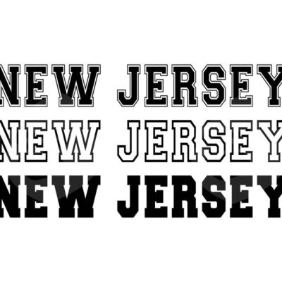 10690 New Jersey Svg New Jersey Png Varsity Font Svg College Font Text America State Vector Cut file Cricut Silhouette