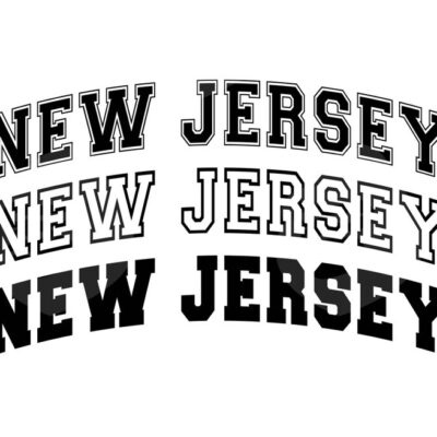 10691 New Jersey Svg New Jersey Png Varsity Font Svg College Font Arched Text America State Vector Cut file Cricut Silhouette