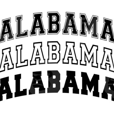 10702 Alabama Svg Alabama Png Arched Varsity Font Svg College Font Text America State United States Vector Cut file Cricut Silhouette