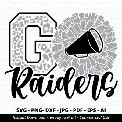 1071 Go Raiders Leopard SVG Raiders Cheer svg Raiders Shirt svg Raiders Mascot Cheer Little Mom Team Mascot School Team svg School Spirit Cricut