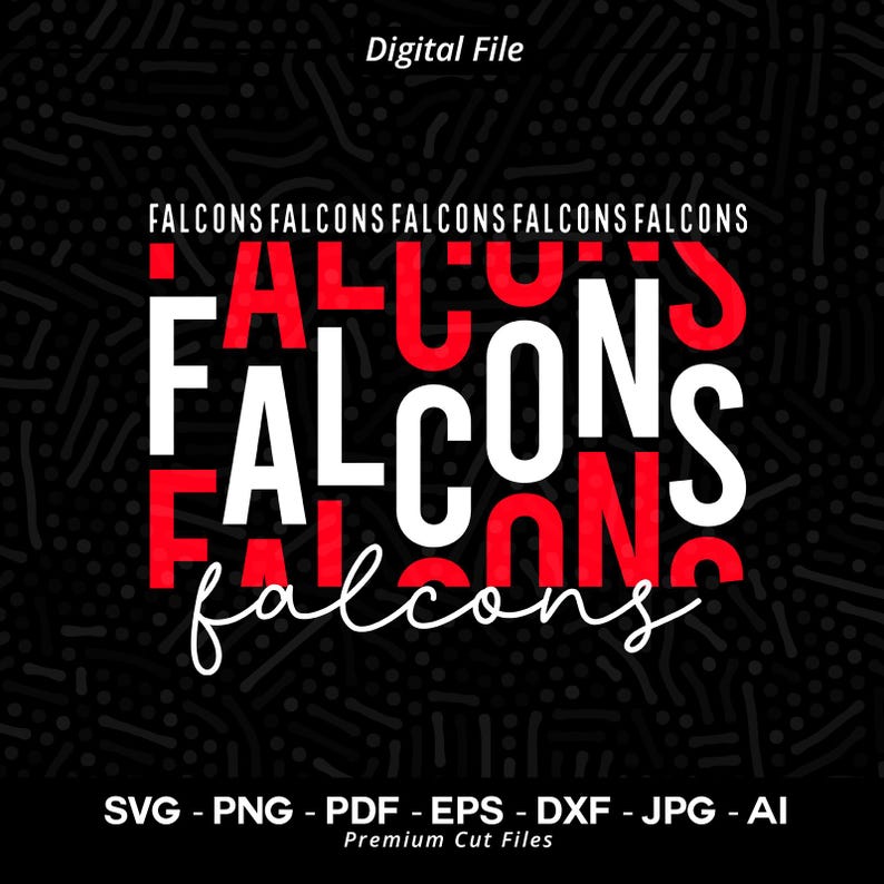 1071 Stacked Falcons SVG PNG Falcons svg Falcon svg Falcons Typography Falcons Clipart Falcons Cheer Svg Falcons Vibes Svg Falcons Shirt