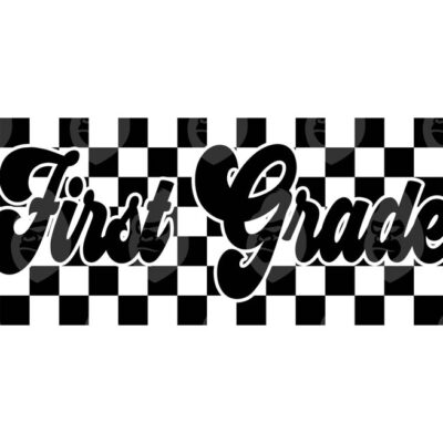 10740 Checkered First Grade Svg First Grade Png Teacher Svg Back to School Vector Cut file Cricut Silhouette