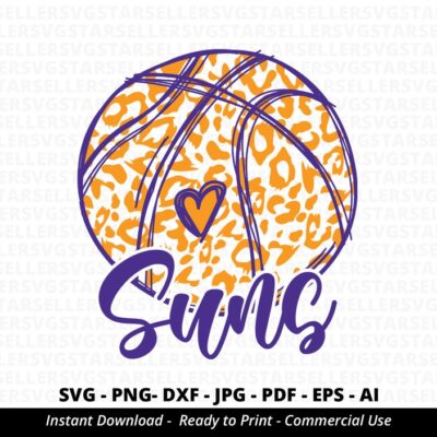 1076 Suns SVG Suns Basketball svg Leopard Suns svg Suns Mascot svg Suns Cheer svg Basketball Mom svg Suns Basketball School Team svg Cricut