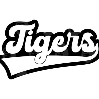 10765 Tigers Baseball Svg Go Tigers Png Retro Sports Jersey Font Team Tigers School Mom Vector Cut file Cricut Silhouette Sticker