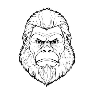 10791 Bigfoot Head Svg Bigfoot Png Big Foot Head Svg Yeti Svg Sasquatch Svg Vector Cut file for Cricut Silhouette