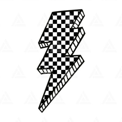 1083 Checkered Lightning Bolt Svg Checkered Doodle Thunder Svg Checkerboard Checkers Svg Cut File Cricut Silhouette Png Pdf Eps Vector