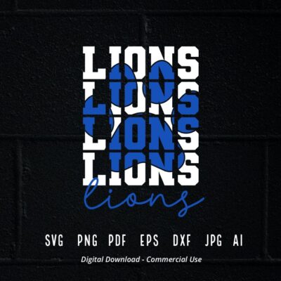 1084 Stacked Lions Paw SVG Lions Mascot svg Lions svg Lions Paw svg Stacked Lions svg Lions School Team svg Lions Cheer svg Lions png