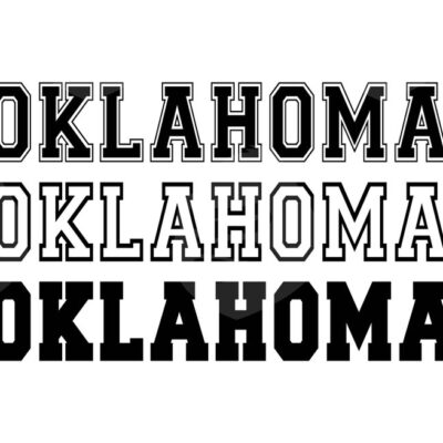 10843 Oklahoma Svg Varsity Font Svg College Font Text America State Vector Cut file Cricut Silhouette Sticker Decal Pdf Png Dxf