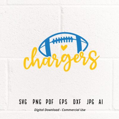 1086 Chargers SVG Chargers Mascot svg Chargers Heart svg Chargers School Team svg Chargers Cheer svg Chargers Vibes svg School Spirit svg Cricut