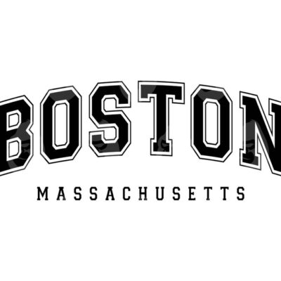 10878 Boston Massachusetts Svg Boston Massachusetts Png Arched Varsity Font Svg America State Vector Cut file Cricut Silhouette