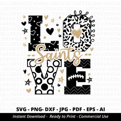 109 Love Saints SVG Saints svg Saints Mascot svg Cheerleader svg Saints Cheer Saints Heart Saints Shirt svg Saints Mom Saints School Team Cricut