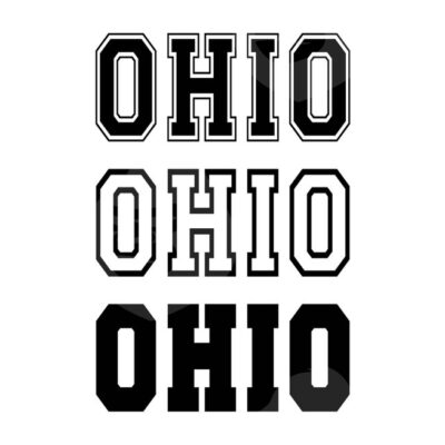 10909 Ohio Svg Ohio Varsity Png College Font Text America State Svg Vector Cut file Cricut Silhouette Sticker Pdf Png Dxf