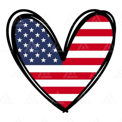 1091 American Flag Heart Svg Hand Drawn Heart Svg USA Flag Svg 1776 Independence Day Cut File Cricut Png Pdf Eps Vector Sticker Decal